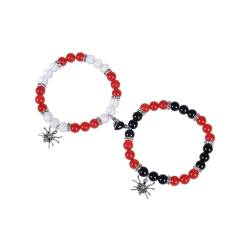 INSTR Armbänder für Paar-Freundschaft, Schwarz-Rot-Schmuck, Paar-Armbänder, magnetische Liebes-Herz-Magnet-passende Armbänder von INSTR