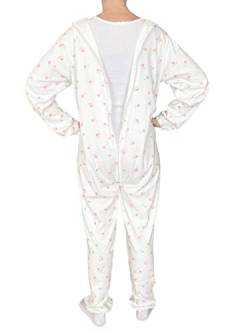 INTIMO 2D Schlafanzug für Damen aus Reiner Baumwolle für Anzian mit Reißverschluss hinten, Pink XL von INTIMO 2D
