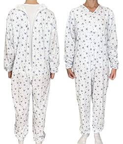INTIMO 2D Schlafanzug für Damen aus leichter Baumwolle für Senioren mit Reißverschluss am Rücken., Blau XX-Large von INTIMO 2D