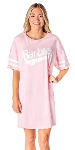 Barbie Womens' Classic Retro Title Logo Nightgown Sleep Pajama Shirt (Medium) Pink von INTIMO