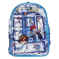 Beyblade Burst strapazierfähiger transparenter Schulrucksack, Reiserucksack, Büchertasche, Transparent, Einheitsgröße, Reiserucksäcke von INTIMO