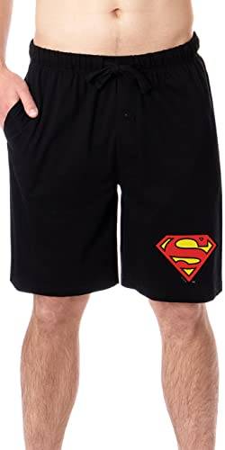 DC Comics Mens' Superman 'S' Logo Icon Character Sleep Pajama Shorts (X-Large) Black von INTIMO