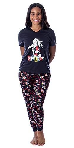 DC Comics Womans' Harley Quinn Mad Love 2 Piece Pajama Set Jogger (XXXL) Black von INTIMO