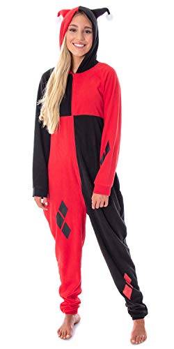 DC Comics Women's Harley Quinn Costume One-Piece Union Suit Cosplay Pajama Outfit (Small/Medium) von INTIMO