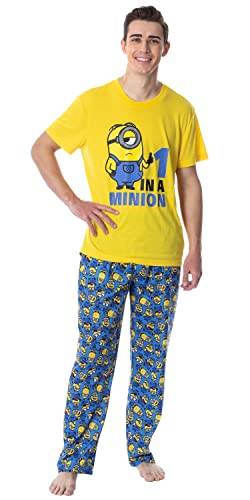 Despicable Me Mens' Minions 1 In A Minion Raglan Sleep Pajama Set (Medium) von INTIMO