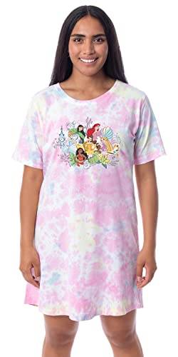 Disney Damen Prinzessinnen Charaktere Cinderella Ariel Belle Tiana Nachthemd Schlafanzug Shirt, Mehrfarbig, Medium von INTIMO