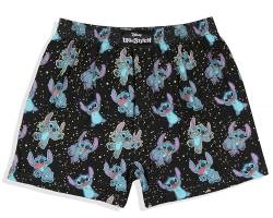 Disney Lilo And Stitch Floating In Space Herren-Boxershorts, Boxershorts, Schwarz, Medium von INTIMO