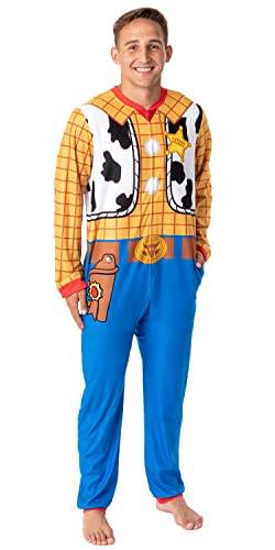 Disney Mens' Toy Story Movie Sheriff Woody Character Costume Footless Sleep Union Suit (Small/Medium) von INTIMO