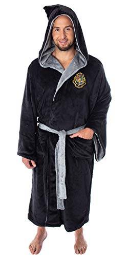 Harry Potter Fleece-Plüsch-Bademantel mit Kapuze für Erwachsene, Gryffindor, Slytherin, Ravenclaw, Hufflepuff, Hogwarts, Hogwarts, Einheitsgröße von INTIMO