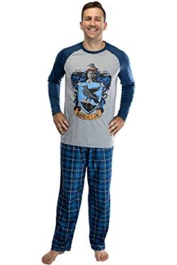 Harry Potter Men's Raglan Shirt and Plaid Pants Pajama Set - (Ravenclaw, XL) von INTIMO