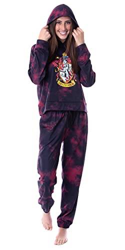 Harry Potter Womens' Hogwarts Houses Tie Dye Hooded Jogger Set-Gryffindor (X-Small) von INTIMO