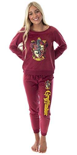 INTIMO Harry Potter Junioren Hogwart Castle House Gryffindor Wappen Fleece Jogger Pyjama Set (3XL) von INTIMO