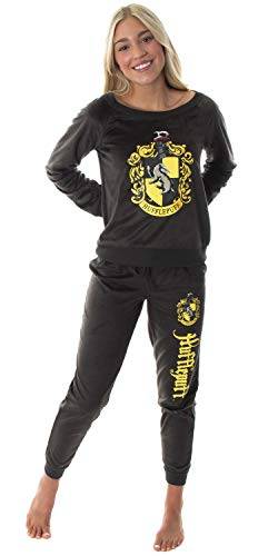 INTIMO Hogwart Castle House von Harry Potter Junioren Hufflepuff Crest Fleece Jogger Pyjama Set (LG) von INTIMO