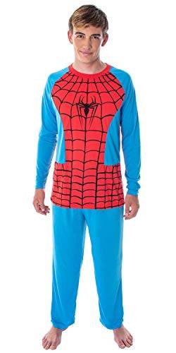 Marvel Men's Spiderman Classic Superhero Costume Raglan Shirt and Pants 2 Piece Pajama Set (LG) von INTIMO