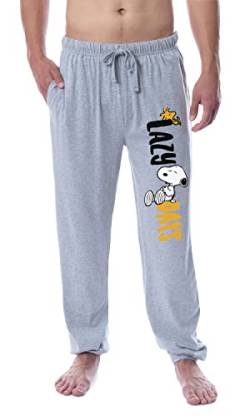Peanuts Men's Snoopy and Woodstock Lazy Days Sleep Jogger Pajama Pants (Medium) Grey von INTIMO