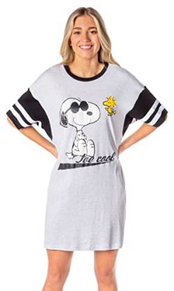 Peanuts Womens' Joe Cool Snoopy Woodstock Nightgown Pajama Shirt Dress (X-Large) Grey von INTIMO