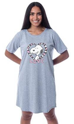 Peanuts Womens' Snoopy Fresh And New Character Nightgown Sleep Pajama Shirt (XX-Large) Grey von INTIMO