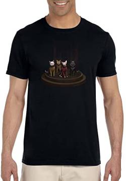 Star Trek The Next Generation TNG Mens' Cat Characters Crewneck T-Shirt (Medium) von INTIMO