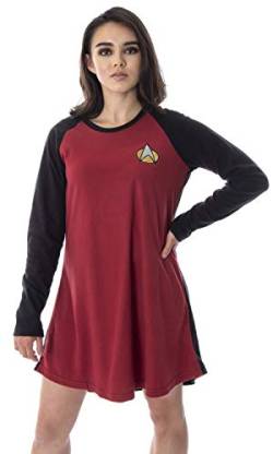 Star Trek The Next Generation Women's Juniors Picard Raglan Nightgown Sleep Shirt Pajama Top (2XL) von INTIMO