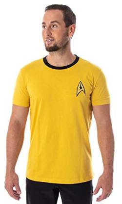 Star Trek The Original Series Men's TOS Costume Uniform Short Sleeve Tee Shirt (Captain Kirk, 3XL) von INTIMO