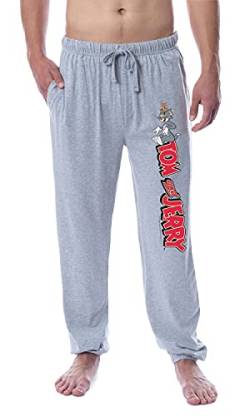 Tom and Jerry Herren-Schlafanzughose mit Vintage-Charakteren, Logo, Schlafhose, Pyjamahose, grau, XXX-Large von INTIMO