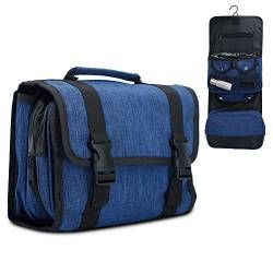 INTIRILIFE Reisetasche in DUNKEL BLAU - 25 x 7 x 21/25 x 58 cm - Faltbarer Kulturbeutel aufhängbar mit Kunststoff Schnallen, vielen Aufbewahrungsmöglichkeiten und Tragegriff Reisetasche von INTIRILIFE