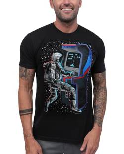 INTO THE AM Astronaut Graphic Tees - Coole Design Print Grafik T-Shirts S - 4XL, Galaktischer Spieler, 3X-Groß von INTO THE AM