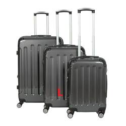 INVIDA 3 TLG.PC/ABS Glüückskind Kofferset Trolley Koffer Einzel oder im Set in 6 Farben (Carbon Optik, L) von INVIDA