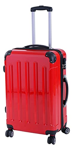 INVIDA 3 TLG.PC/ABS Glüückskind Kofferset Trolley Koffer Einzel oder im Set in 6 Farben (Rot, M) von INVIDA