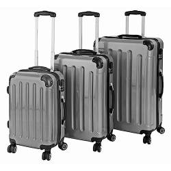 INVIDA 3 TLG.PC/ABS Glüückskind Kofferset Trolley Koffer Einzel oder im Set in 6 Farben (Silber, Set) von INVIDA