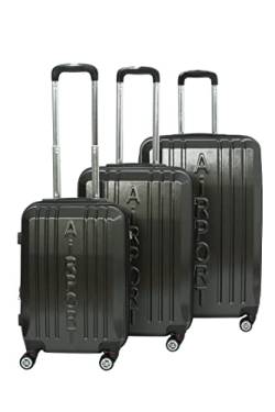 INVIDA 3 teiliges Luxus Kofferset Airport Trolley Koffer Set TSA in 4 Farben (Anthrazit) von INVIDA