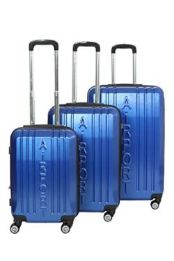 INVIDA 3 teiliges Luxus Kofferset Airport Trolley Koffer Set TSA in 4 Farben (Blau) von INVIDA