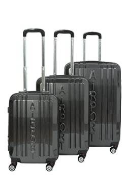 INVIDA 3 teiliges Luxus Kofferset Airport Trolley Koffer Set TSA in 4 Farben (Carbon Optik) von INVIDA