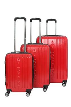 INVIDA 3 teiliges Luxus Kofferset Airport Trolley Koffer Set TSA in 4 Farben (Rot) von INVIDA