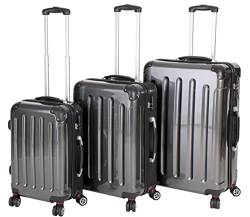 INVIDA 4 TLG. Glüückskind Kofferset Reisekoffer Handgepäck Trolley Koffer Set + Beautycase PC/ABS (Carbon Optik) von INVIDA