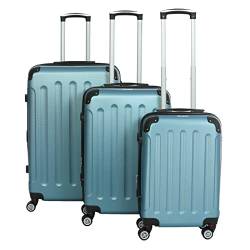 INVIDA Glüückskind Luxus Hartschalen Koffer Trolley mit 4 Zwillingsrollen in Eisblau Größe: M von INVIDA