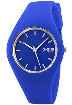 INWET Armbanduhr für Herren oder Damen, Weich Silikon Armband Unisex Uhren (Pink) (Blau) von INWET