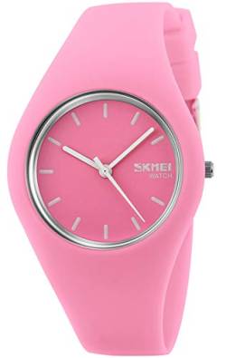 INWET Armbanduhr für Herren oder Damen, Weich Silikon Armband Unisex Uhren (Pink) (Pink) von INWET