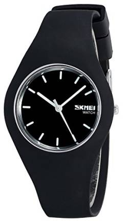 INWET Armbanduhr für Herren oder Damen, Weich Silikon Armband Unisex Uhren (Pink) (Schwarz) von INWET