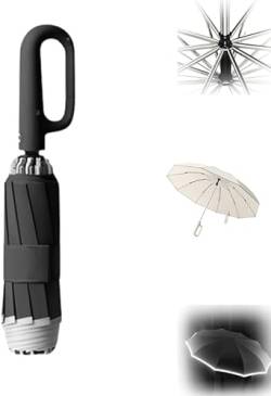 Ring Buckle Umbrella, Reflective Safety Strip, Sturdy Windproof, Travel Portable, Reverse Automatic Umbrella, Compact Folding Travel Umbrella, Ring Buckle Fully Automatic Umbrella (03) von INXKED