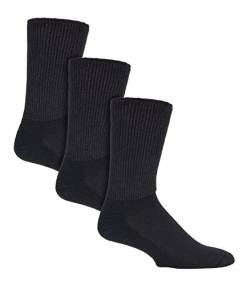 IOMI - 3 paar extra weit Unisex diabetik socken/gesundheitssocken mit komfortbund in schwarz und weiß 4 größen (46-50 eur, Schwarz) von IOMI