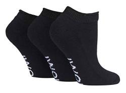 IOMI - 3er Pack Baumwolle Ohne Gummi Kurz Sneaker Diabetiker Socken (37/42, Black (Trainer)) von IOMI
