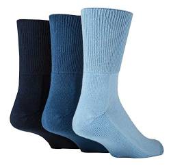 IOMI - 3er Pack Herren und Damen Bambus Ohne Gummi Socken für Diabetiker | Diabetikersocken Bambussocken (Blau, 39-42) von IOMI