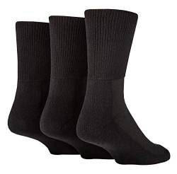 IOMI - 3er Pack Herren und Damen Bambus Ohne Gummi Socken für Diabetiker | Diabetikersocken Bambussocken (Schwarz, 43-45) von IOMI