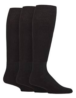 IOMI 3er Pack Kniestrümpfe Diabetiker Socken Ohne Gummi Extra Weit Bambus Diabetikersocken | Gesundheitsstrümpfe für Geschwollene Füße (37-42, Schwarz) von IOMI