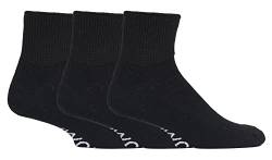 IOMI - 3er pack kurz sneaker baumwolle ohne gummi extra weit diabetikersocken kurzsocke für sommer (39-42 eur, Black (Short)) von IOMI