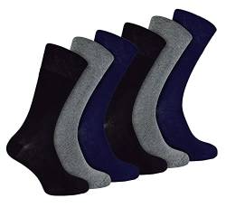 IOMI 6er Pack Herren Socken Ohne Gummibund Extra Weit Bambus Diabetikersocken für Geschwollene Beine (39-45, Bng) von IOMI