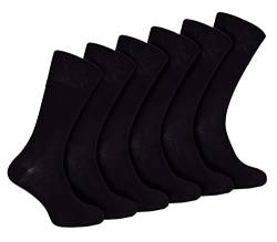 IOMI 6er Pack Herren Socken Ohne Gummibund Extra Weit Bambus Diabetikersocken für Geschwollene Beine (39-45, Schwarz) von IOMI