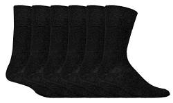 IOMI - 6er pack herren ohne gummi weitschaft baumwolle socken/diabetikersocken in 5 farben (IOMI Schwarz) von IOMI