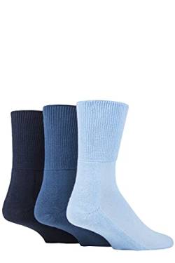 IOMI SOCKSHOP Footnurse Herren und Damen Bambus gepolstert Fuß Diabetiker Socken Packung mit 3 Blau 46-50 von IOMI